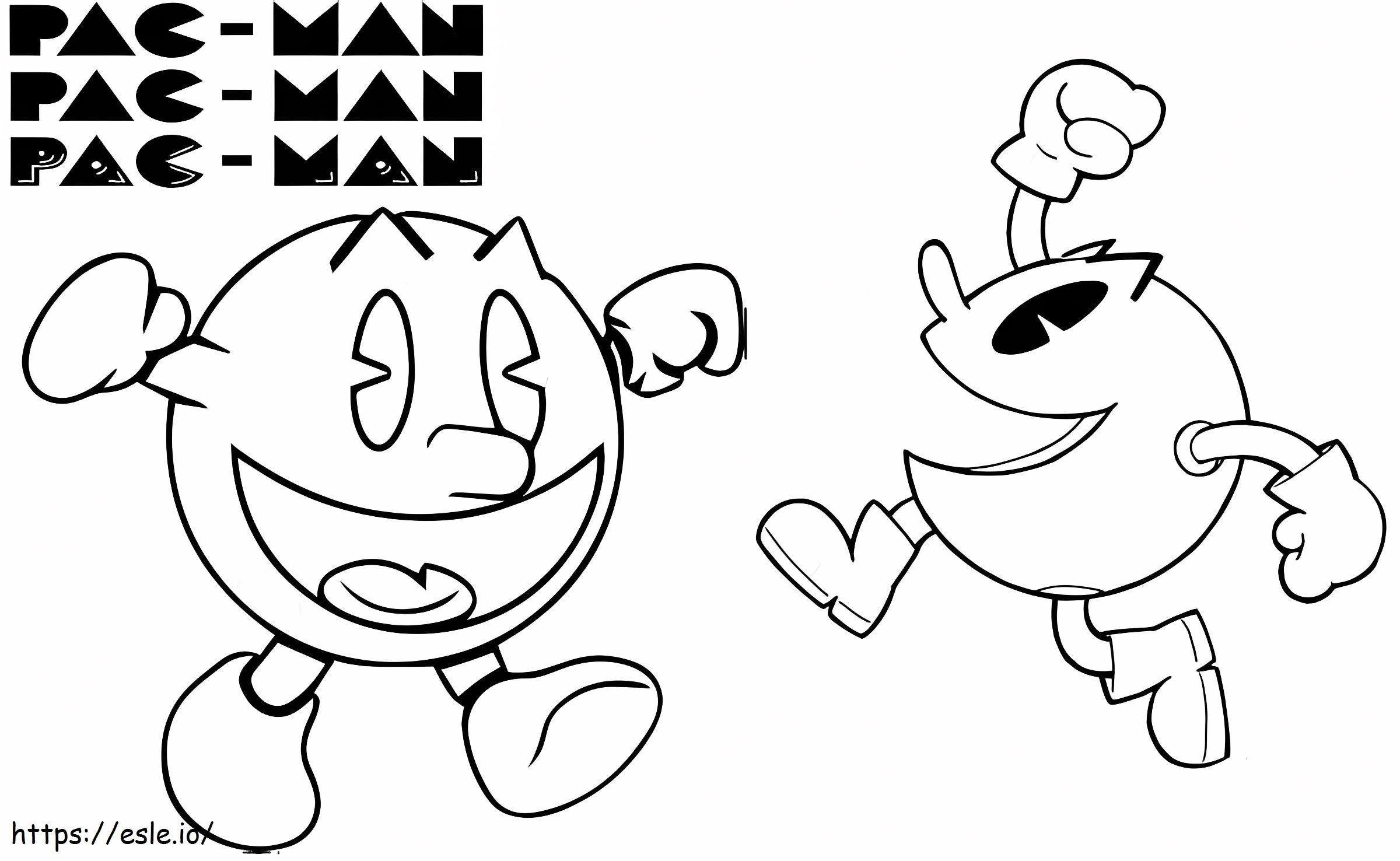 Two Pacman coloring page