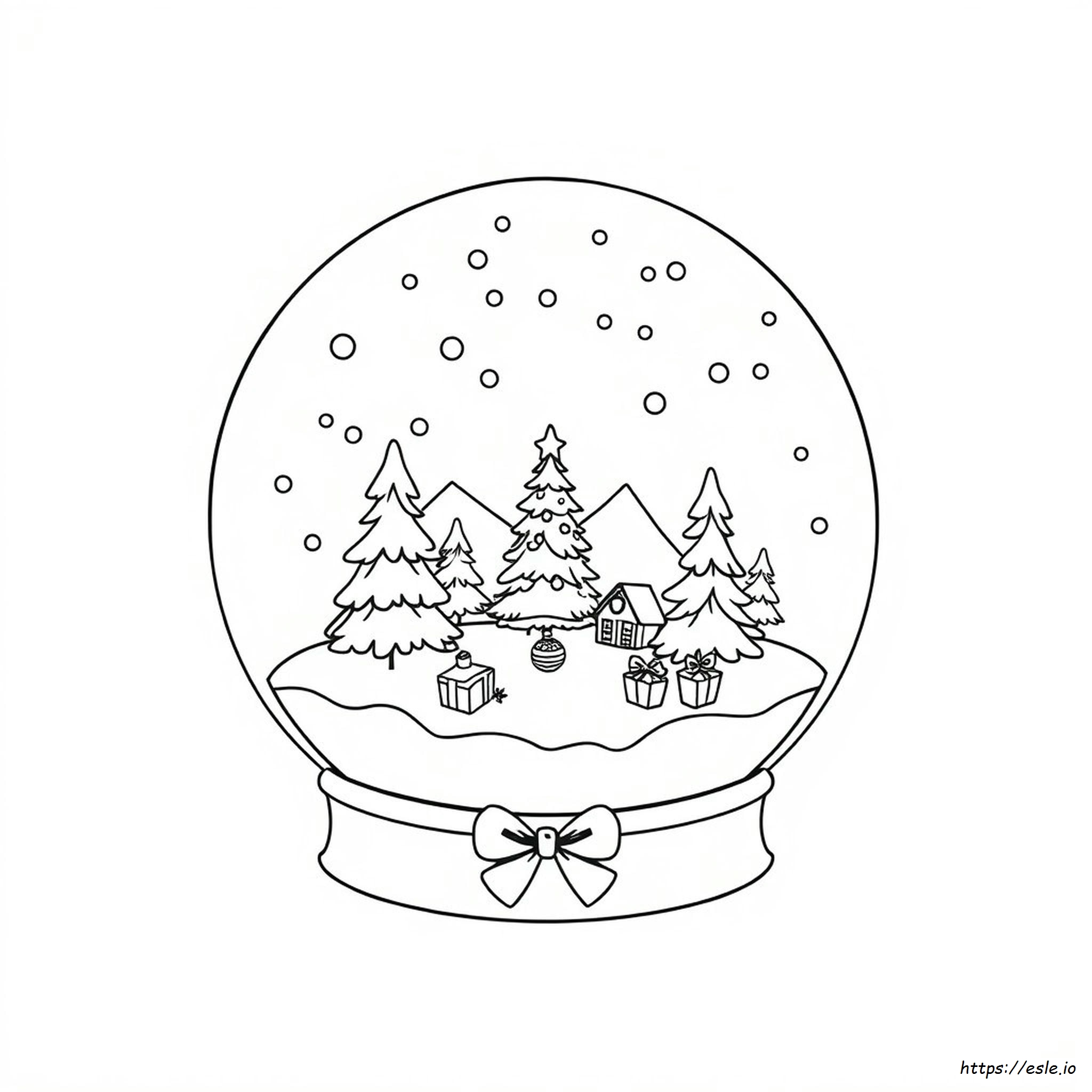 Christmas Colouring Pages Snow Globe