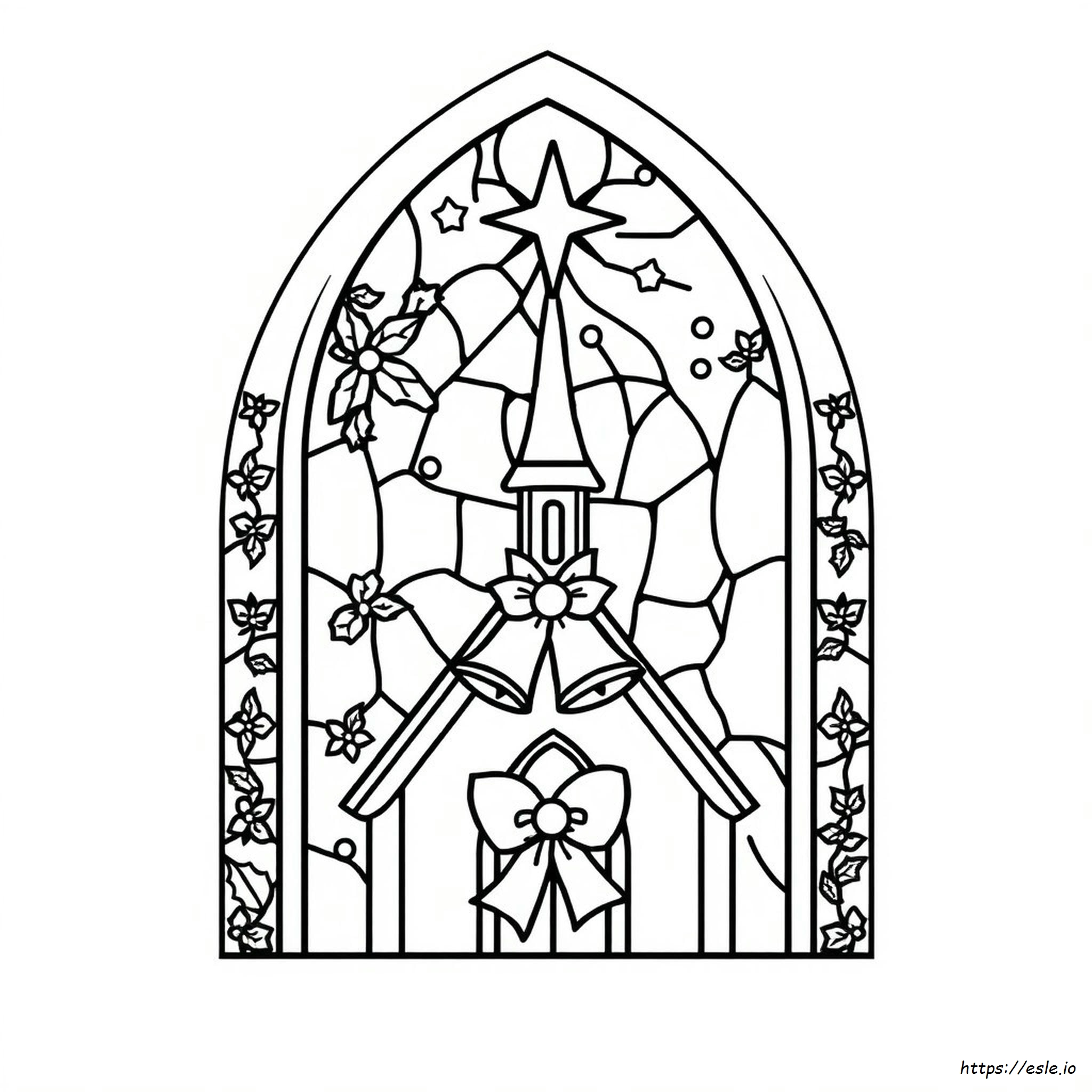 Stained Glass Colouring Pages Christmas
