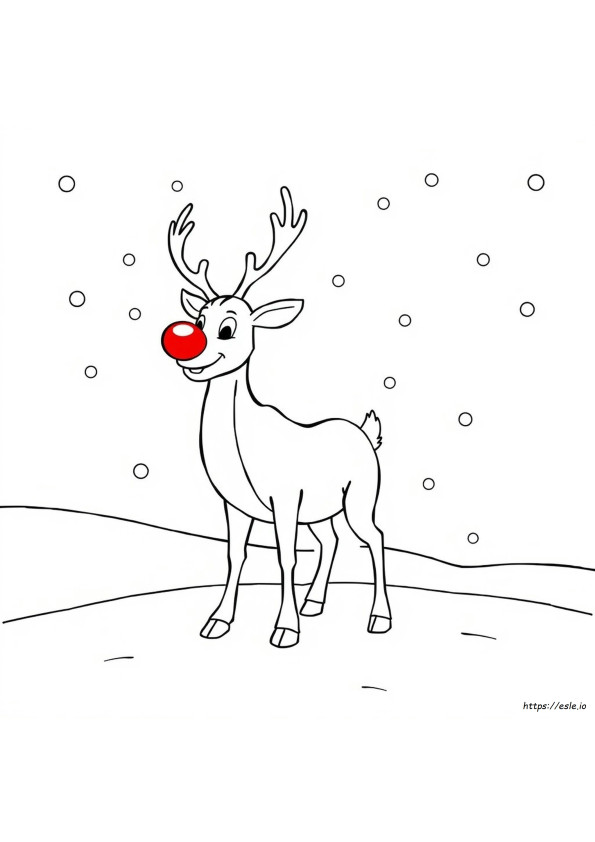 Kolorowanki Rudolf Czerwononosy Renifer