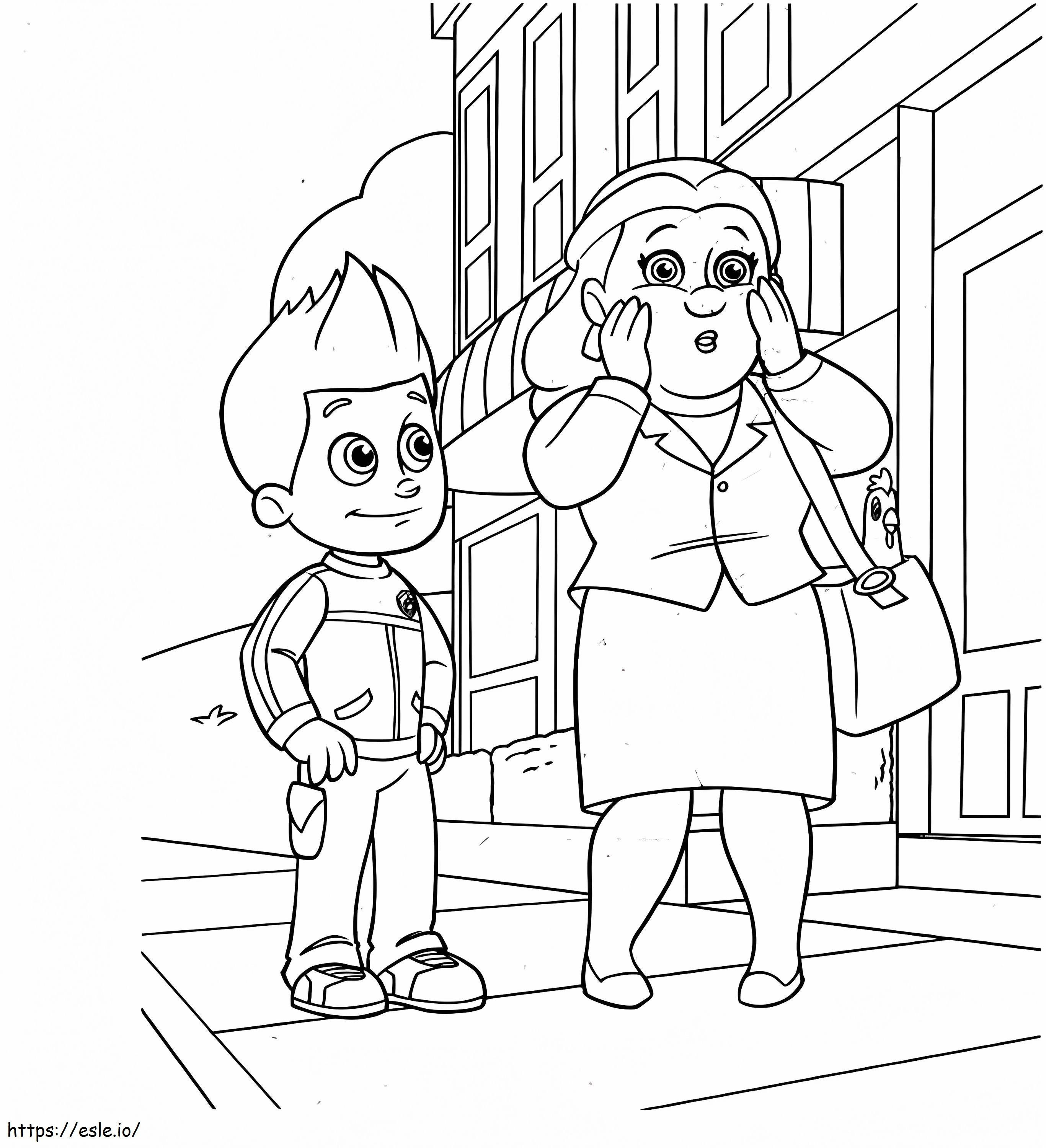 Ryder And Mayor Goodway coloring page