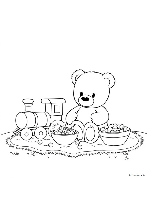 テディベアのぬりえ