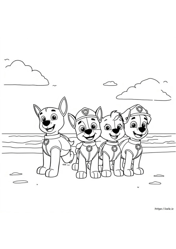 Paw Patrol Colouring In Sheet
