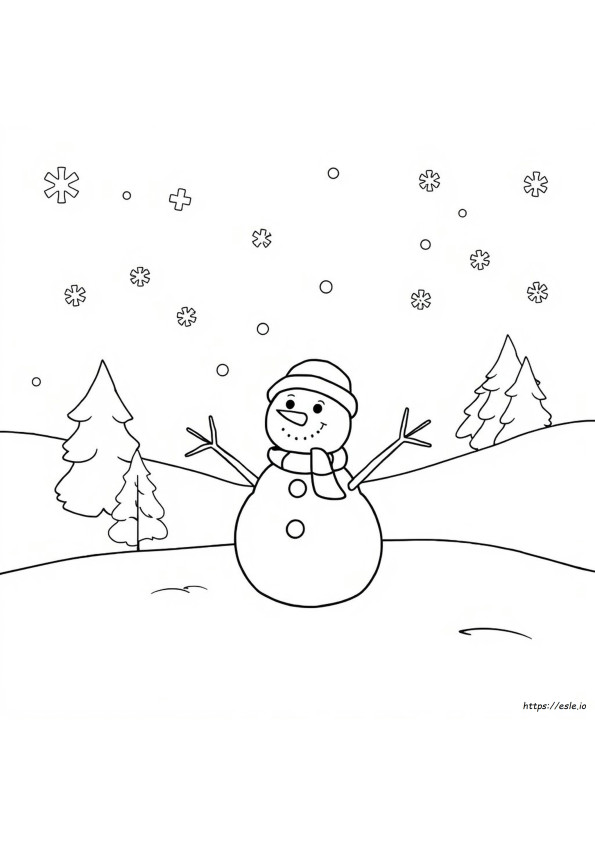 雪だるま ぬりえ