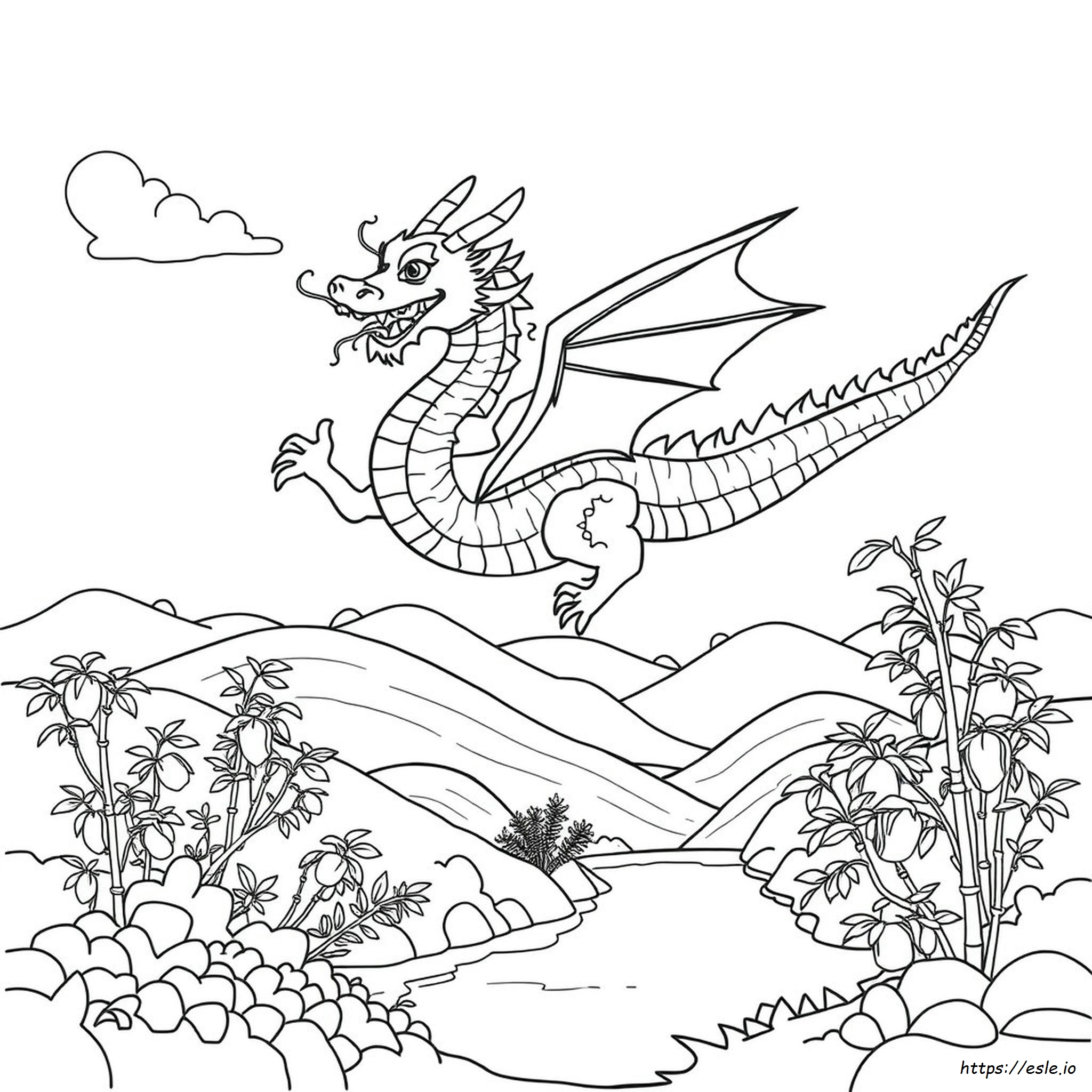 Coloring Page Of A Chinese Dragon