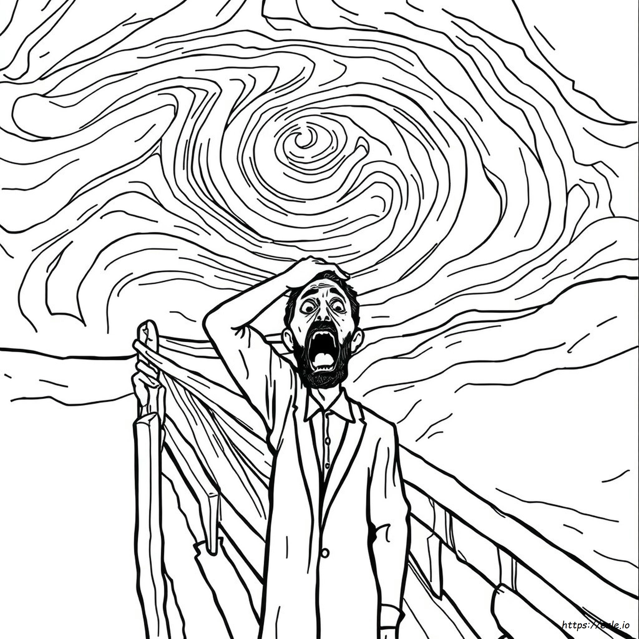 Edvard Munch The Scream Coloring Page