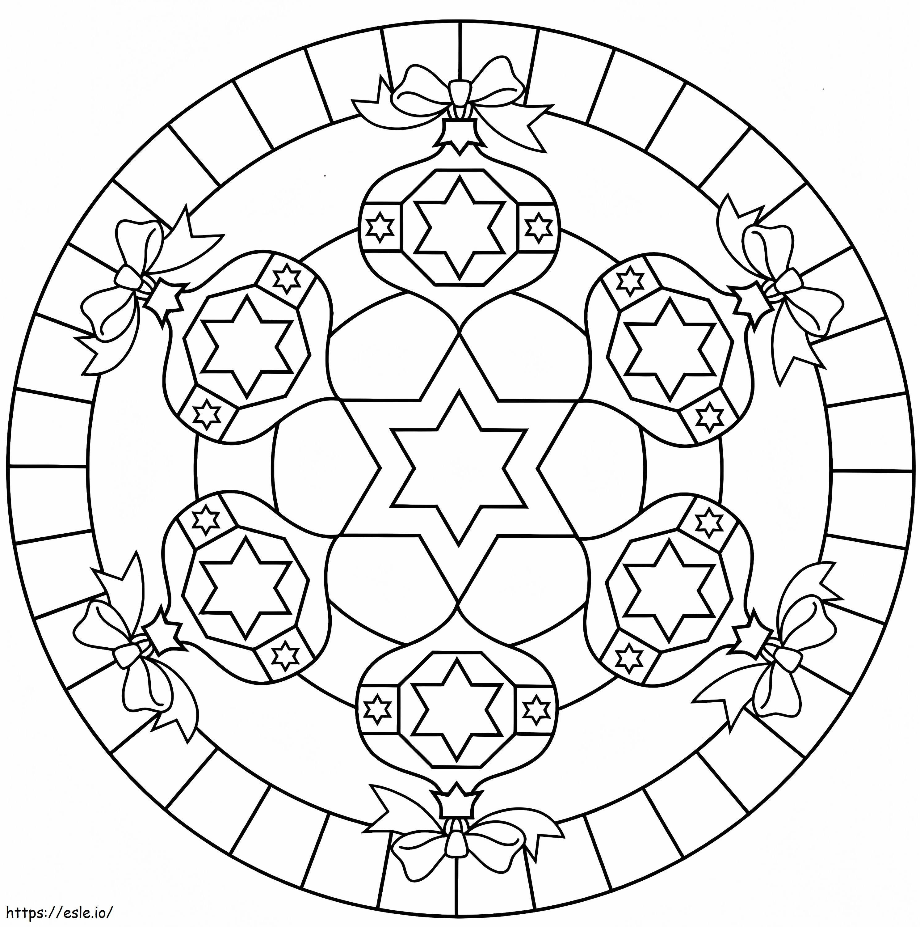 Mandala With Hexagrams coloring page