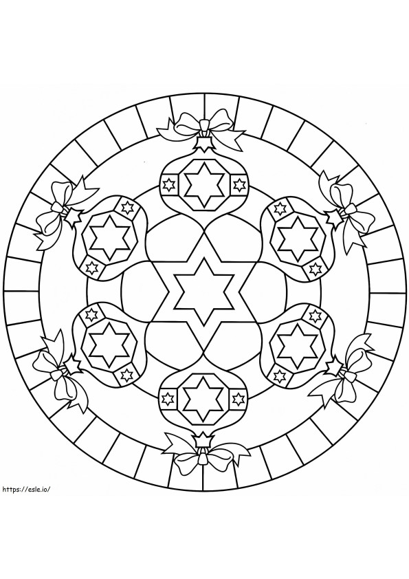 Mandala Met Hexagrammen kleurplaat