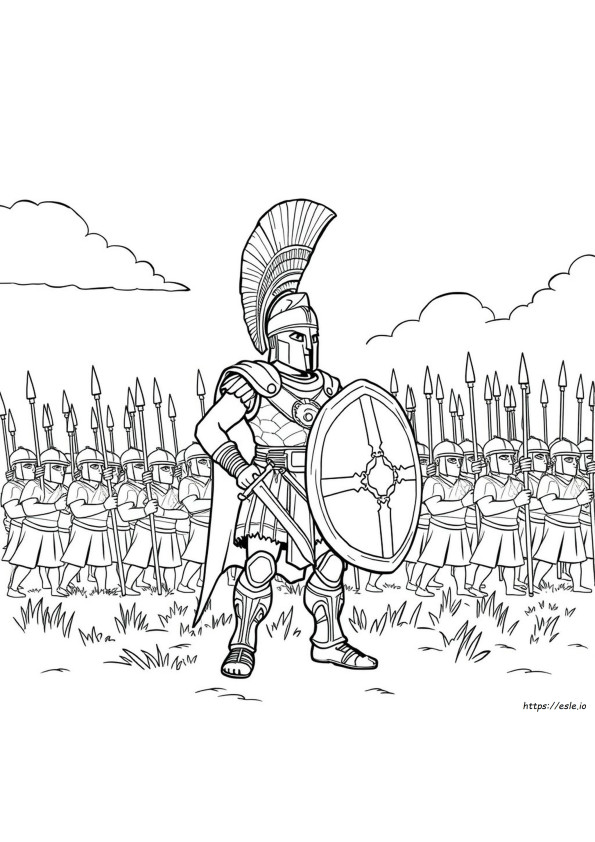 Coloriage Guerrier Spartiate