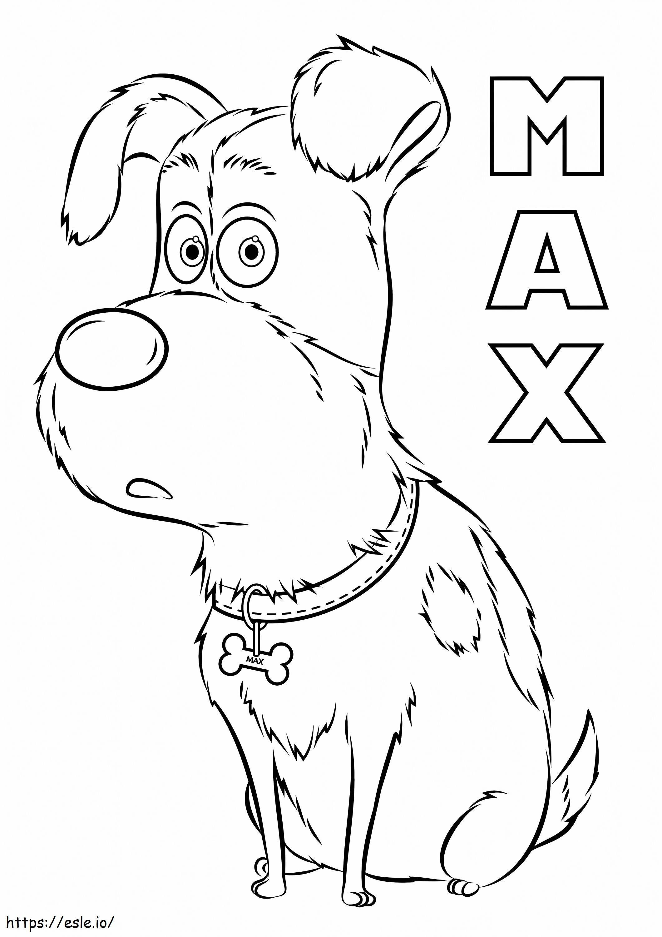  Max From The Secret Life Of Pets A4 ぬりえ - 塗り絵
