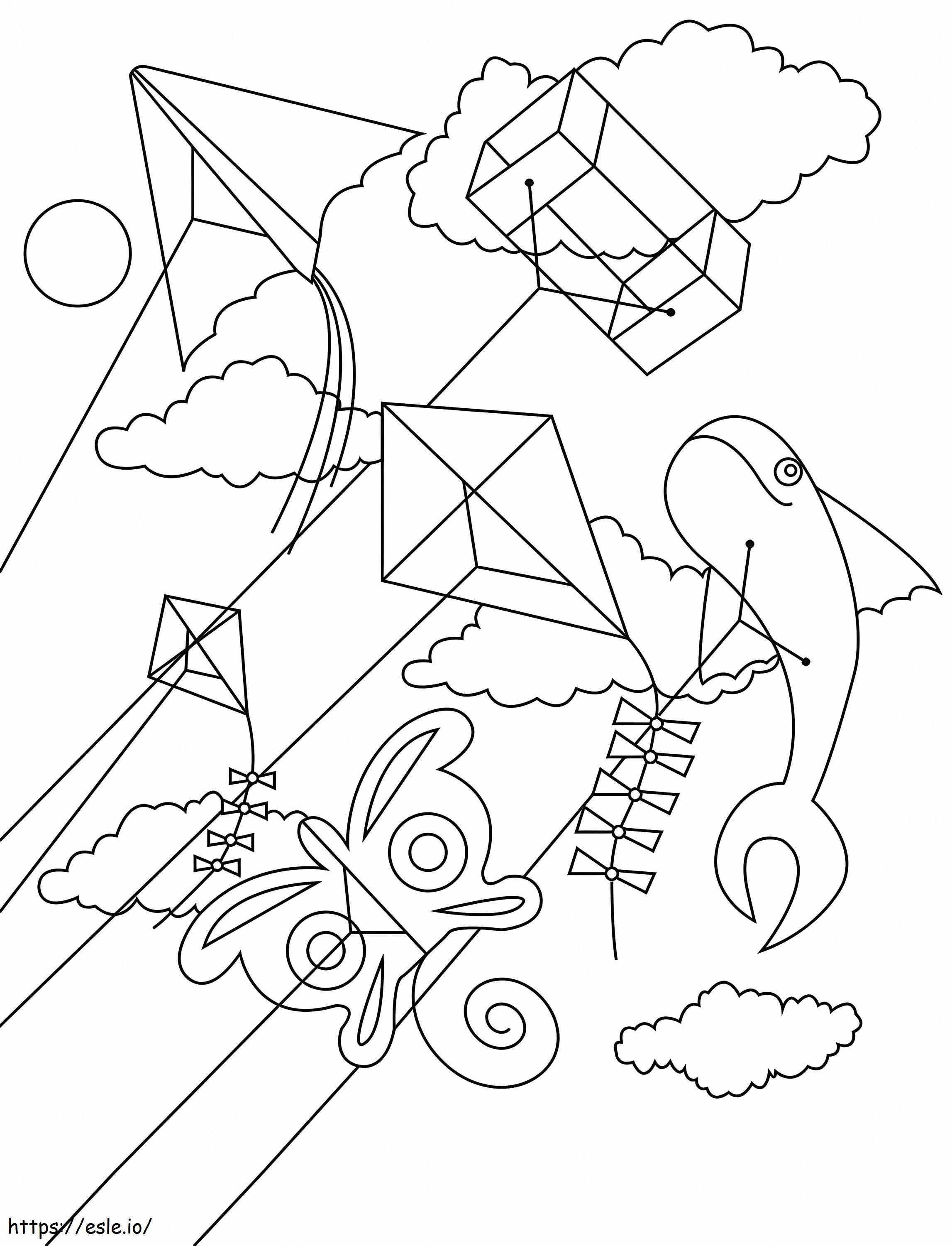 Kites 783X1024 coloring page