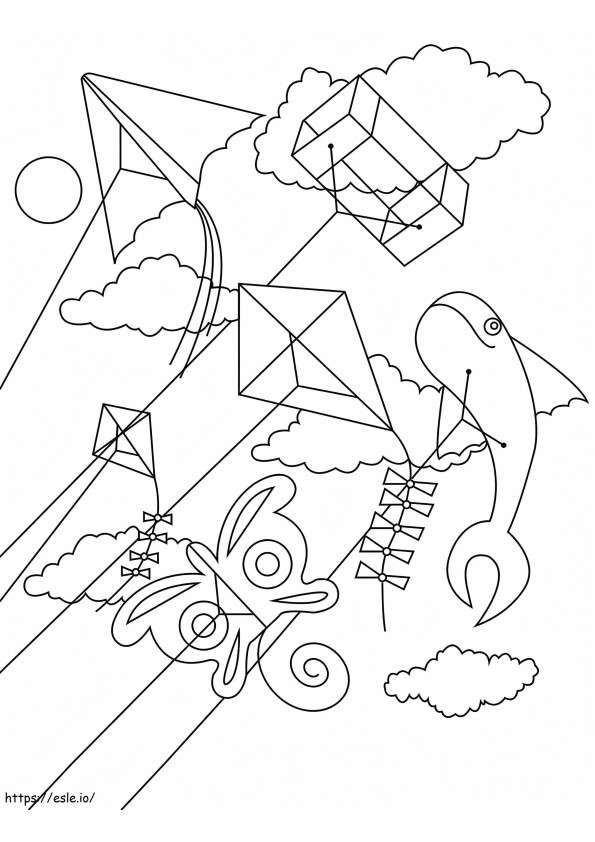 Kites 783X1024 coloring page