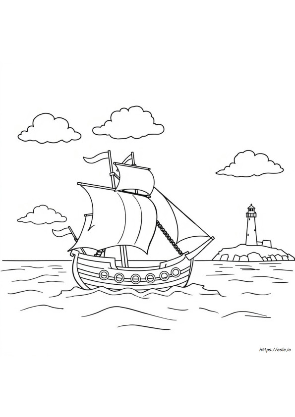Nave Pirata Da Colorare