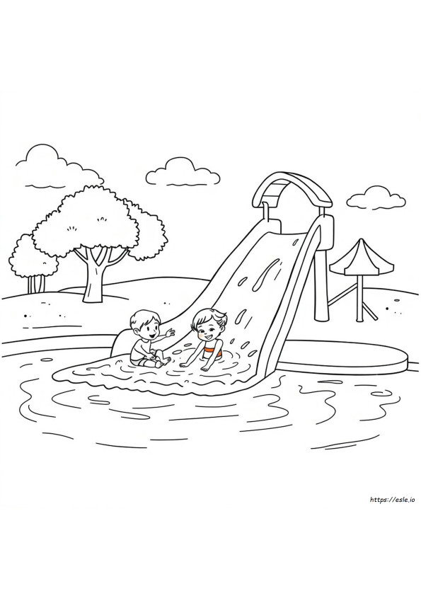 Waterglijbaan Kleurplaat