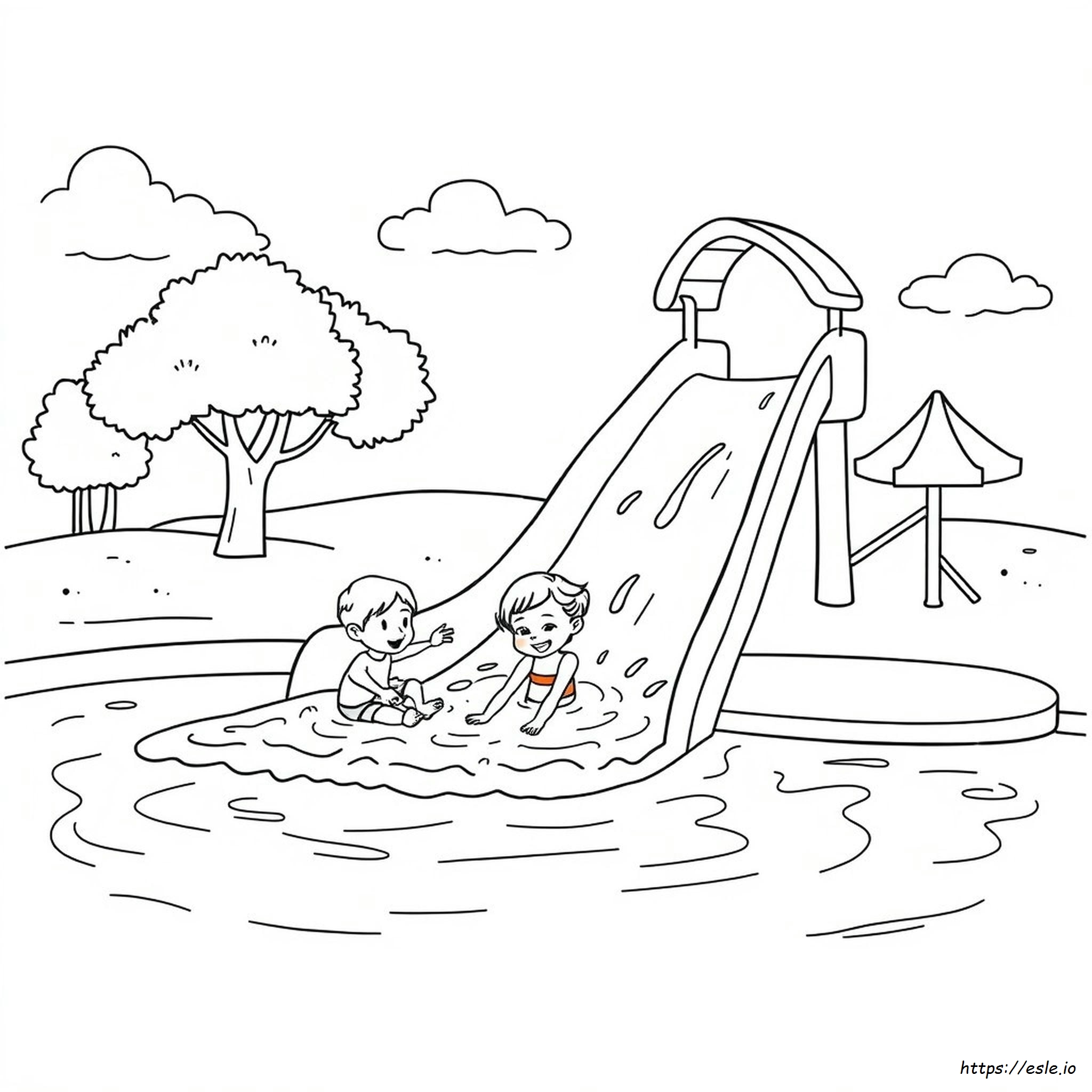Water Slide Coloring Page