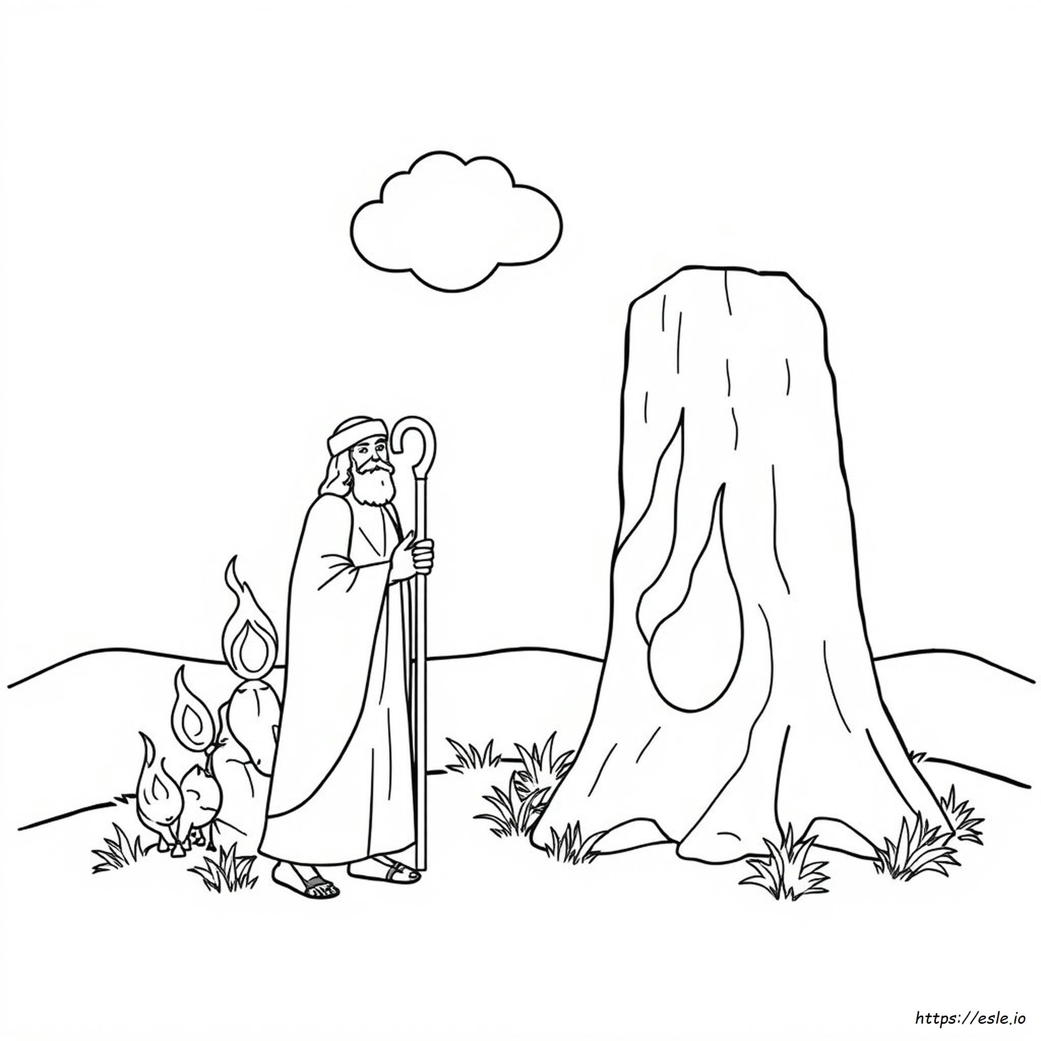Coloring Pages For Moses And The Burning Bush