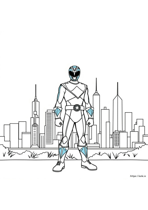 Blue Power Ranger Coloring Page