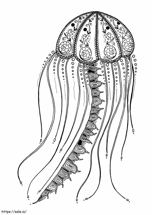 Delicate Jellyfish For Adults coloring page