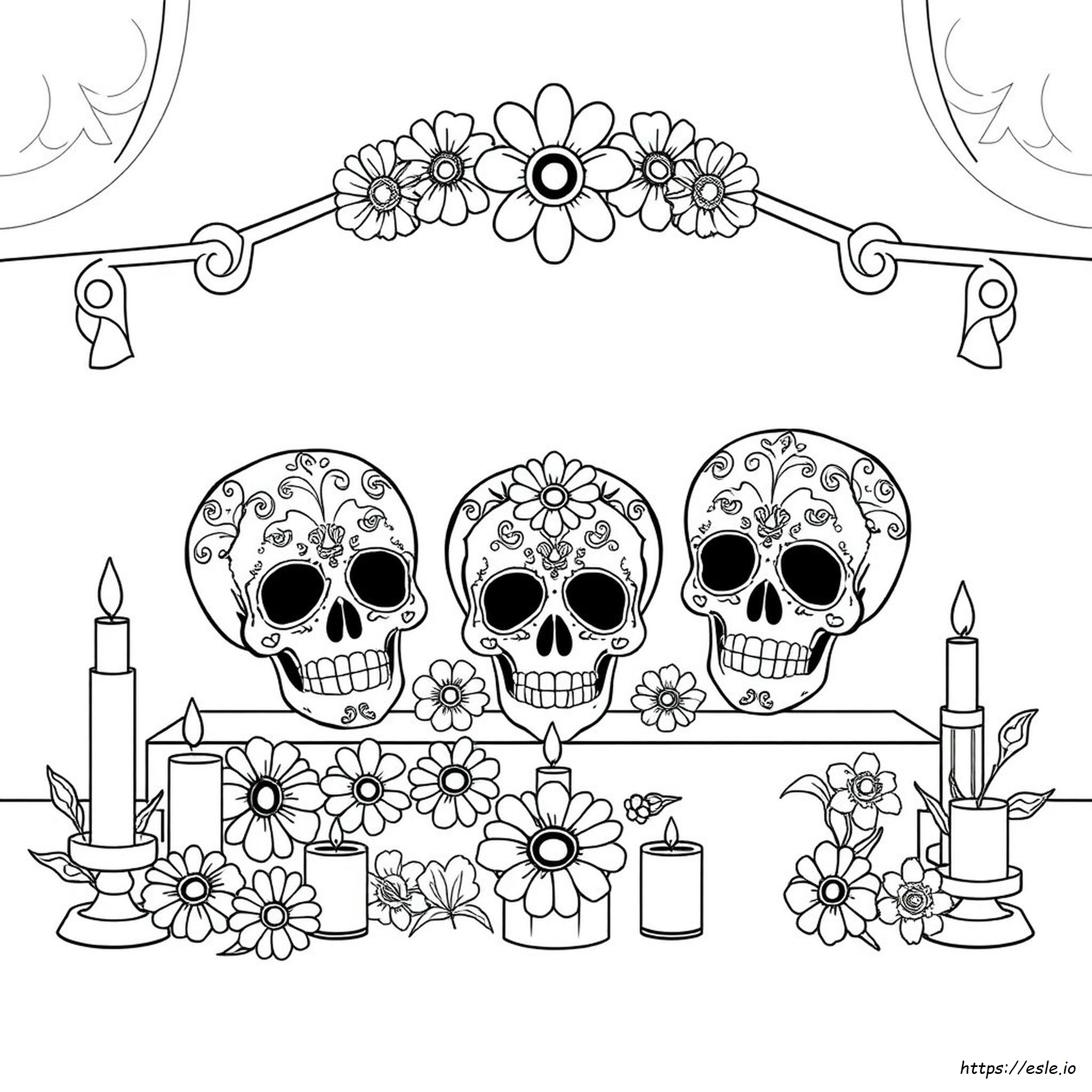 Mexican Sugar Skull Coloring Pages