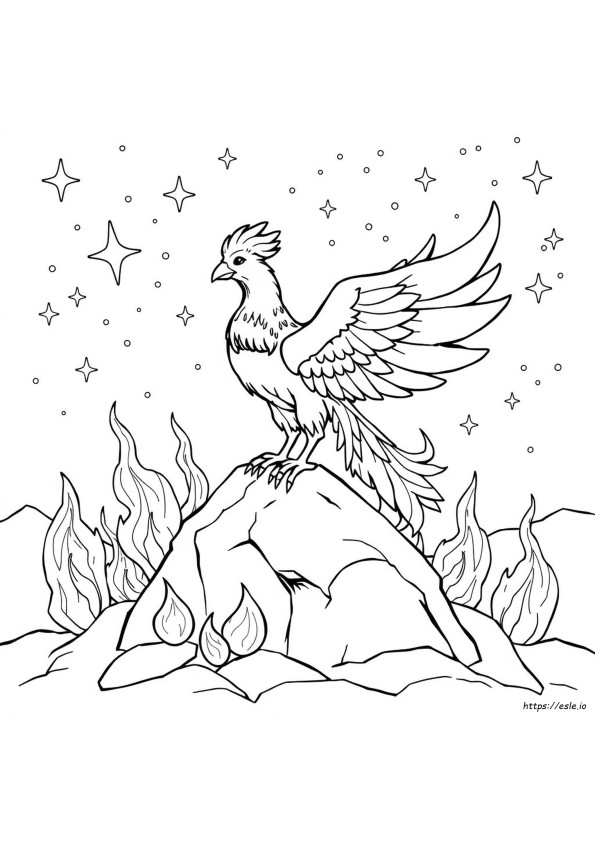 神話のフェニックス ぬりえ｜無料塗り絵