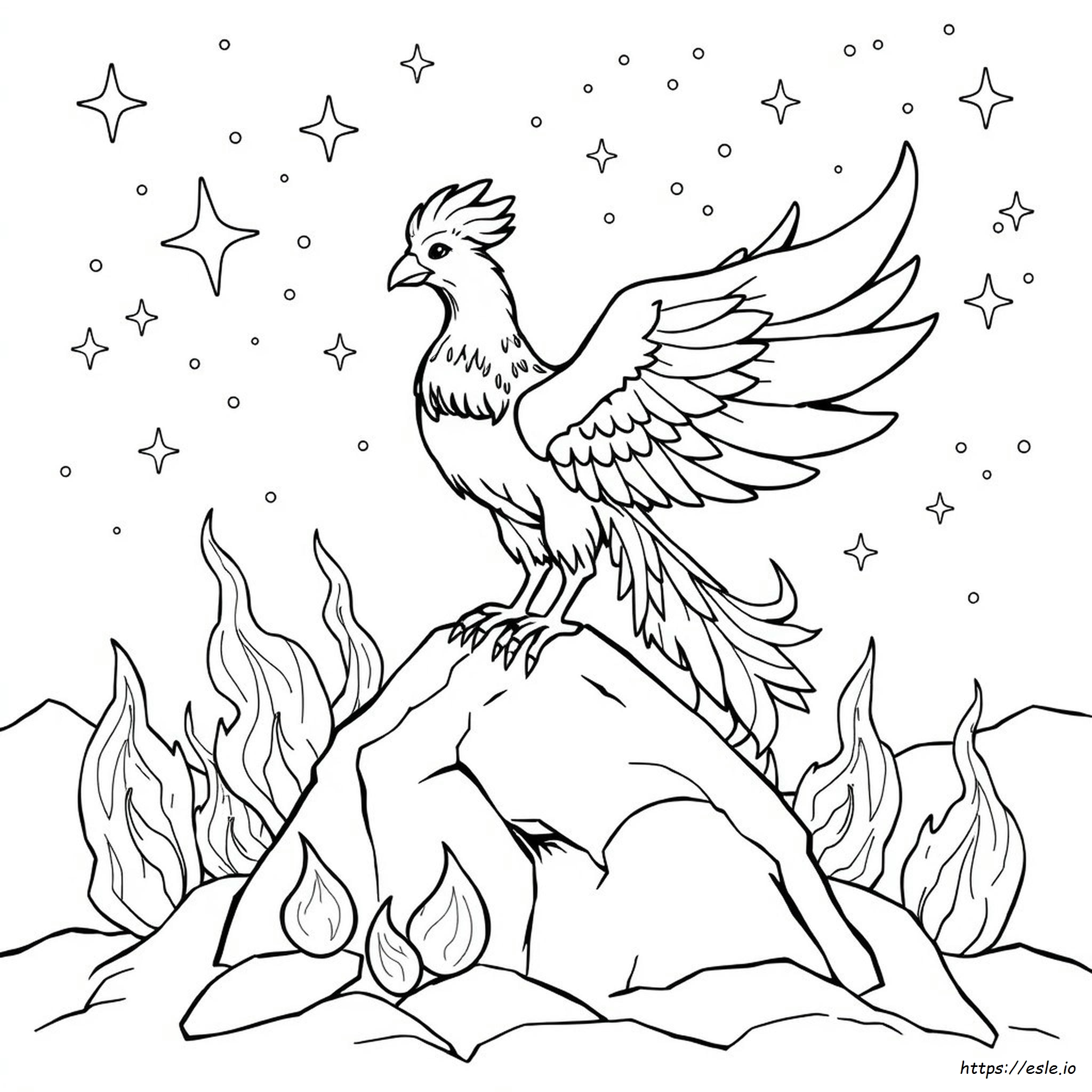 Mythical Phoenix Coloring Pages