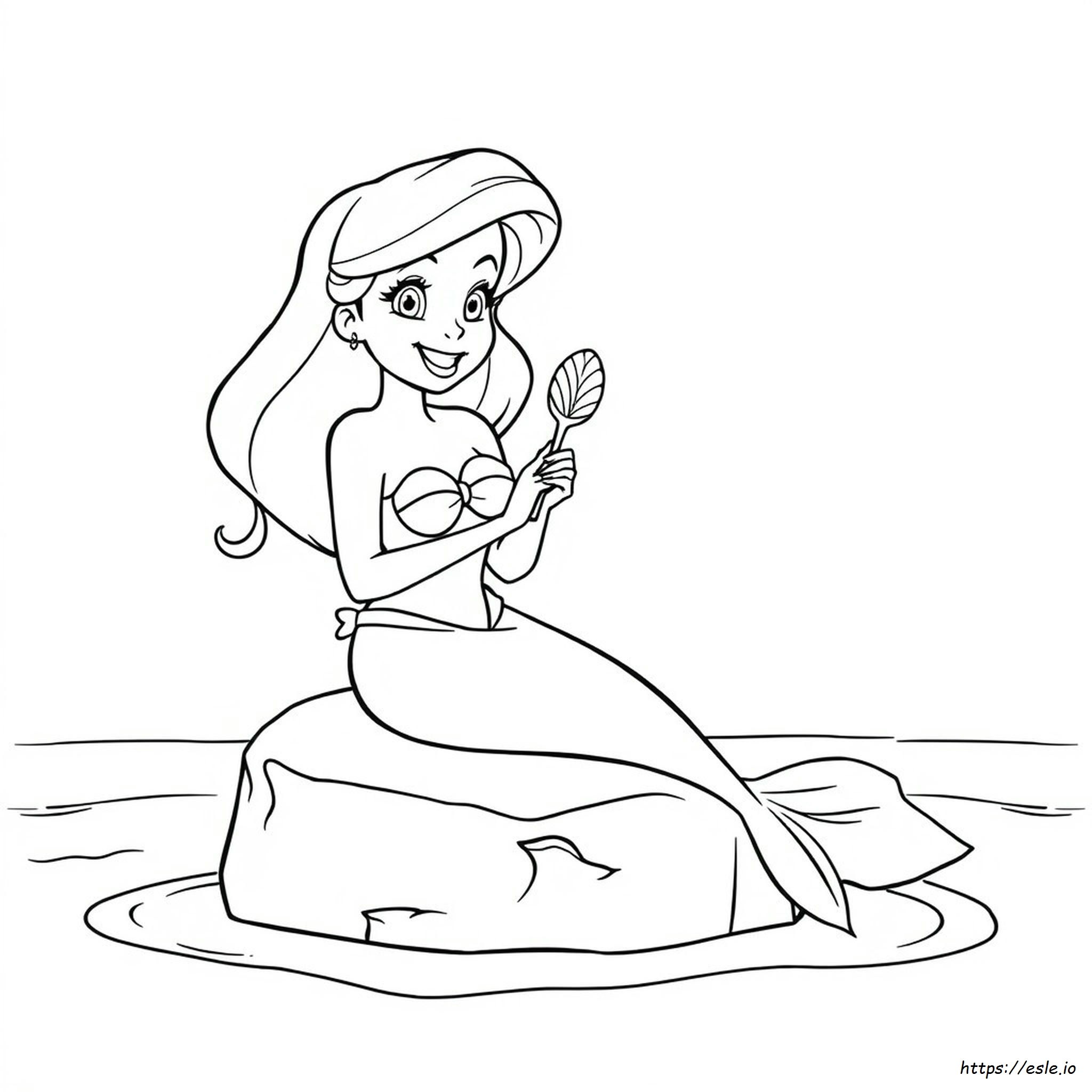Ariel Cute Easy Mermaid Coloring Pages