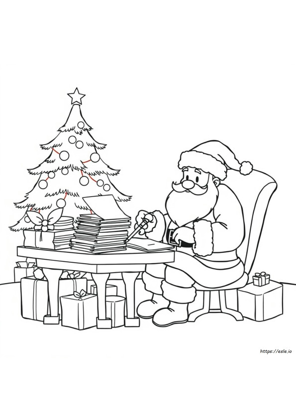 Santa Letter Coloring Page Printable