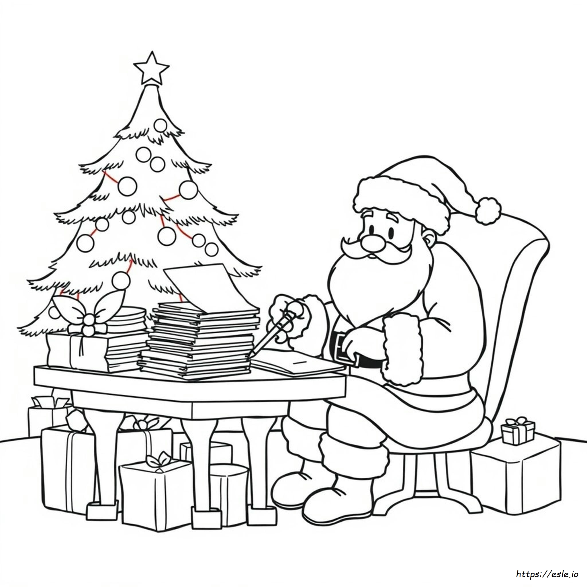 Santa Letter Coloring Page Printable