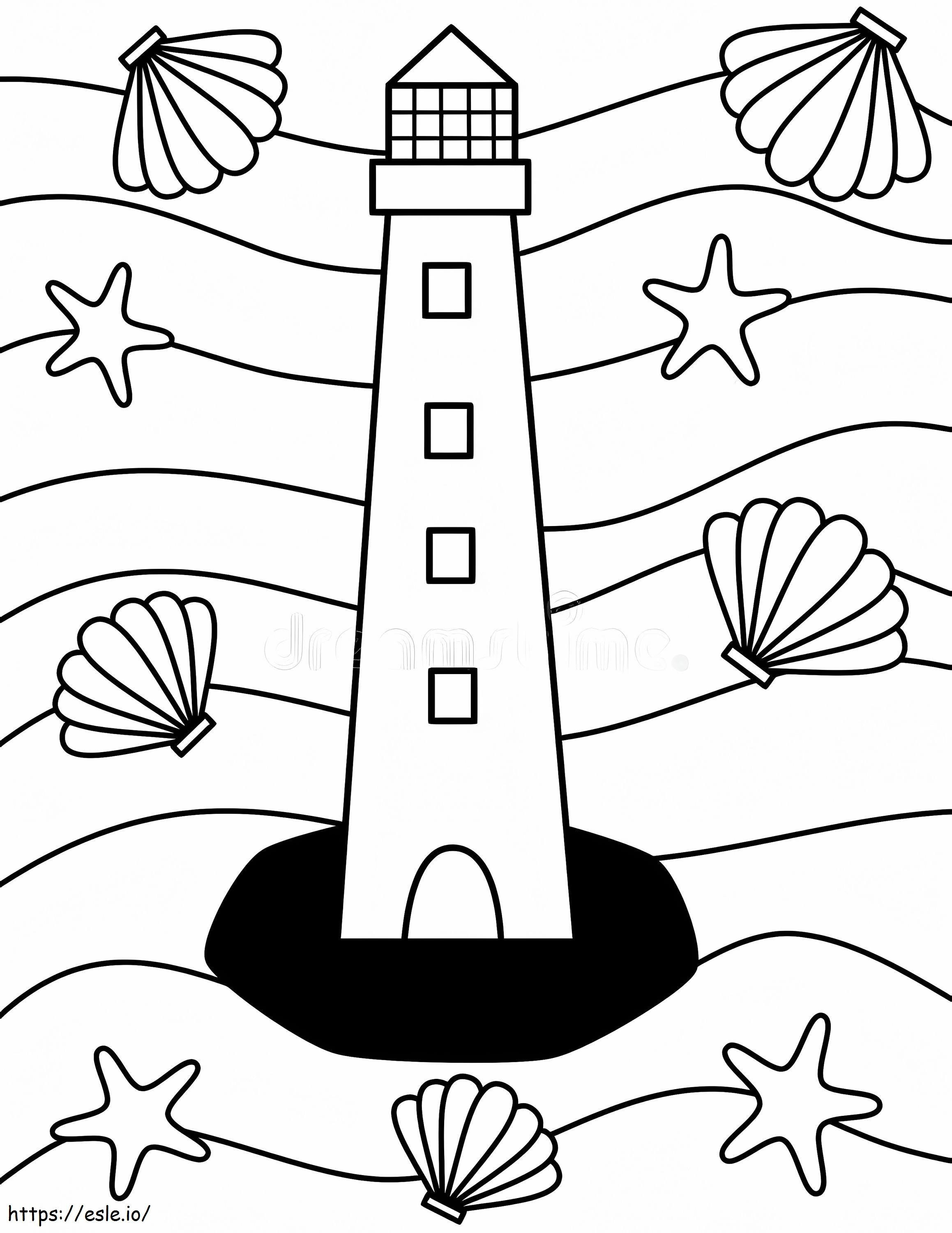 シンプルな灯台 7 ぬりえ - 塗り絵