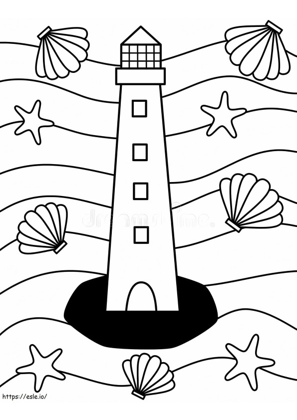 シンプルな灯台 7 ぬりえ - 塗り絵