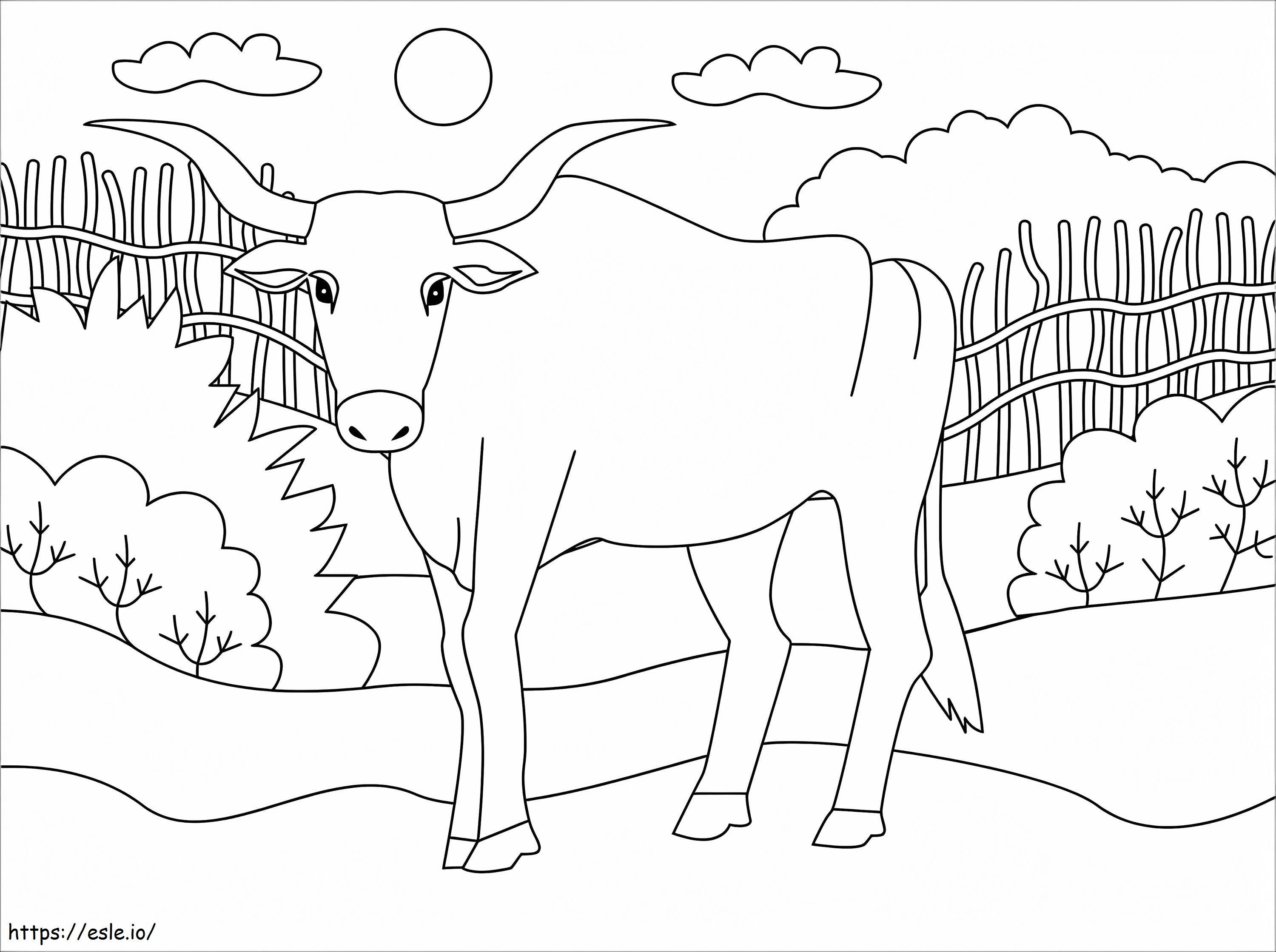 シンプルな牛 ぬりえ - 塗り絵