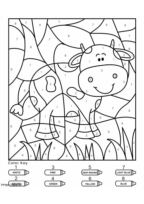 Cute Cow Color By Number coloring page
