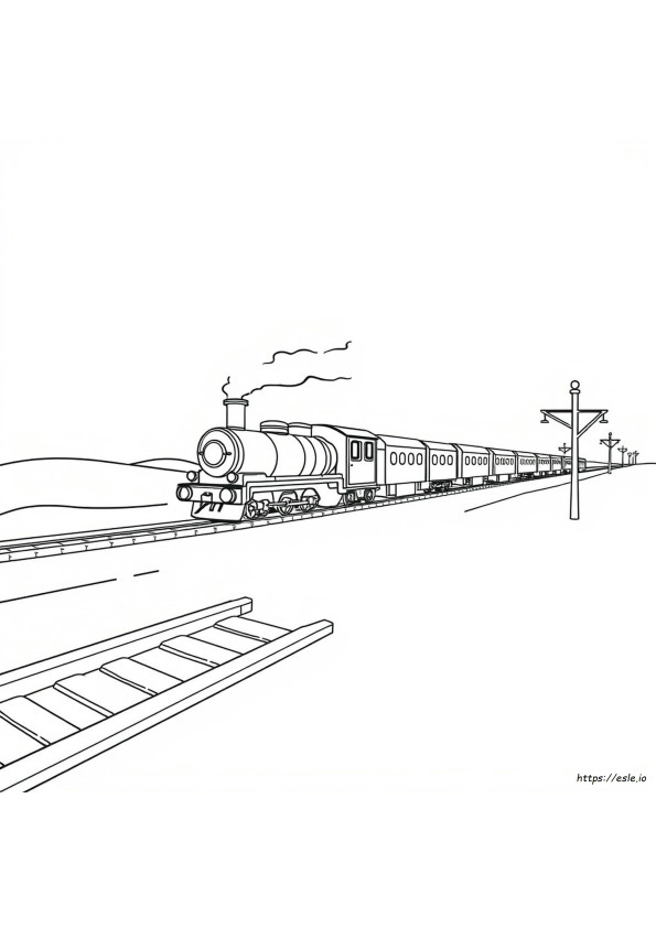Black And White Train Coloring Page