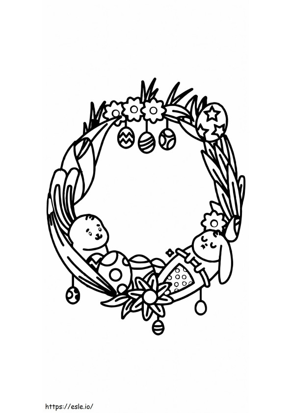 Easter Wreath Printable 8 coloring page