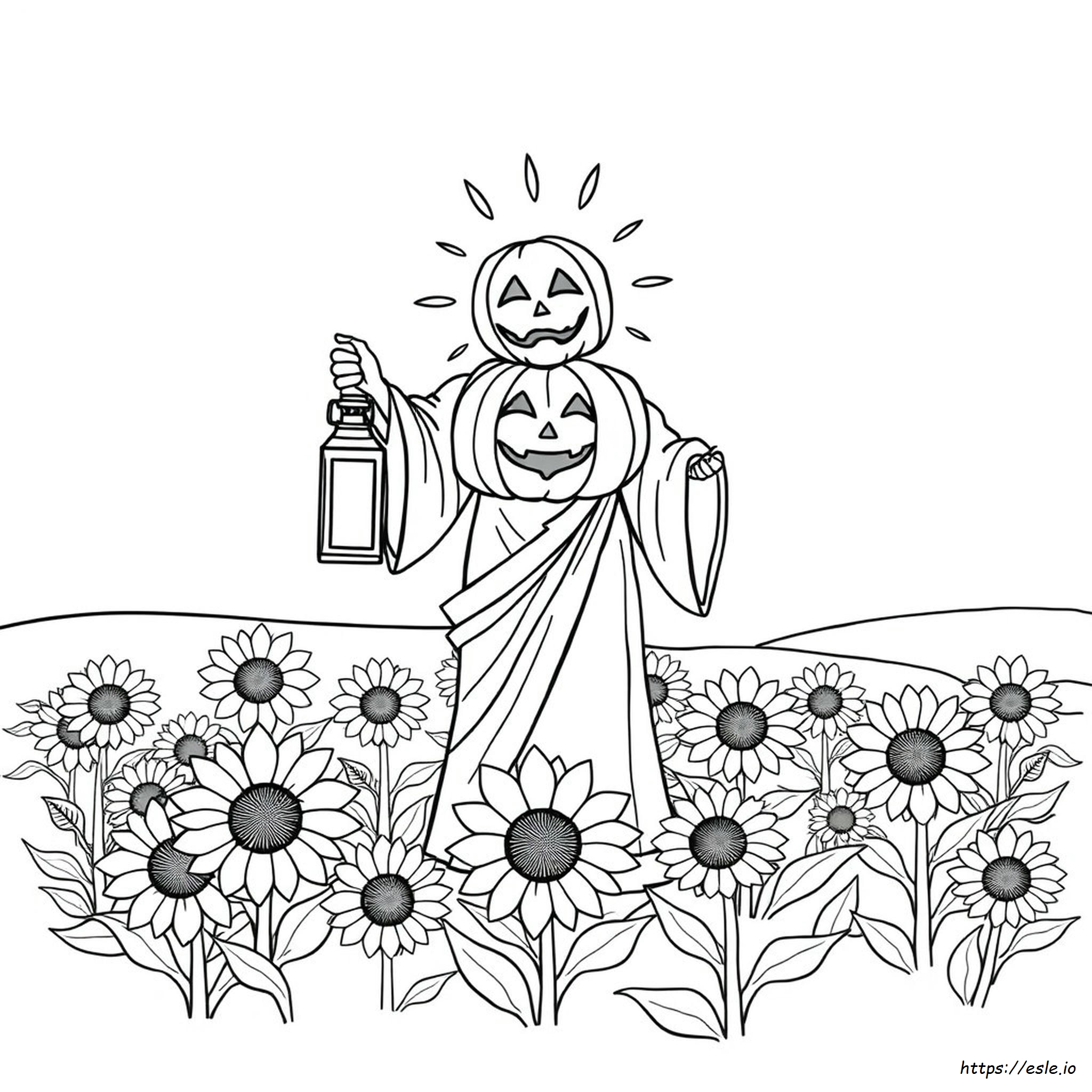 Pumpkin Jesus Coloring Page