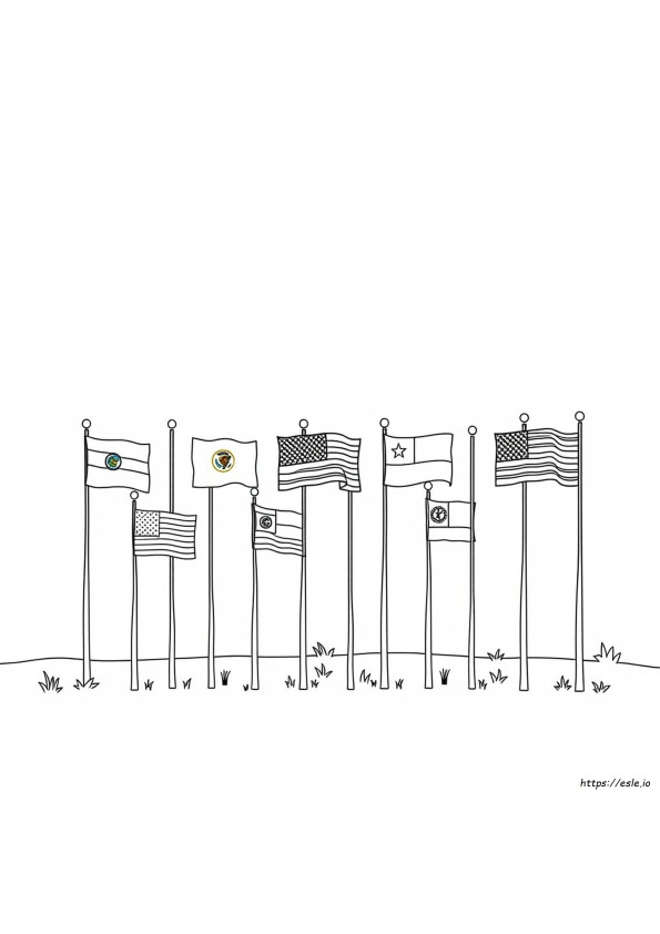 Bandeiras Dos 50 Estados Para Colorir