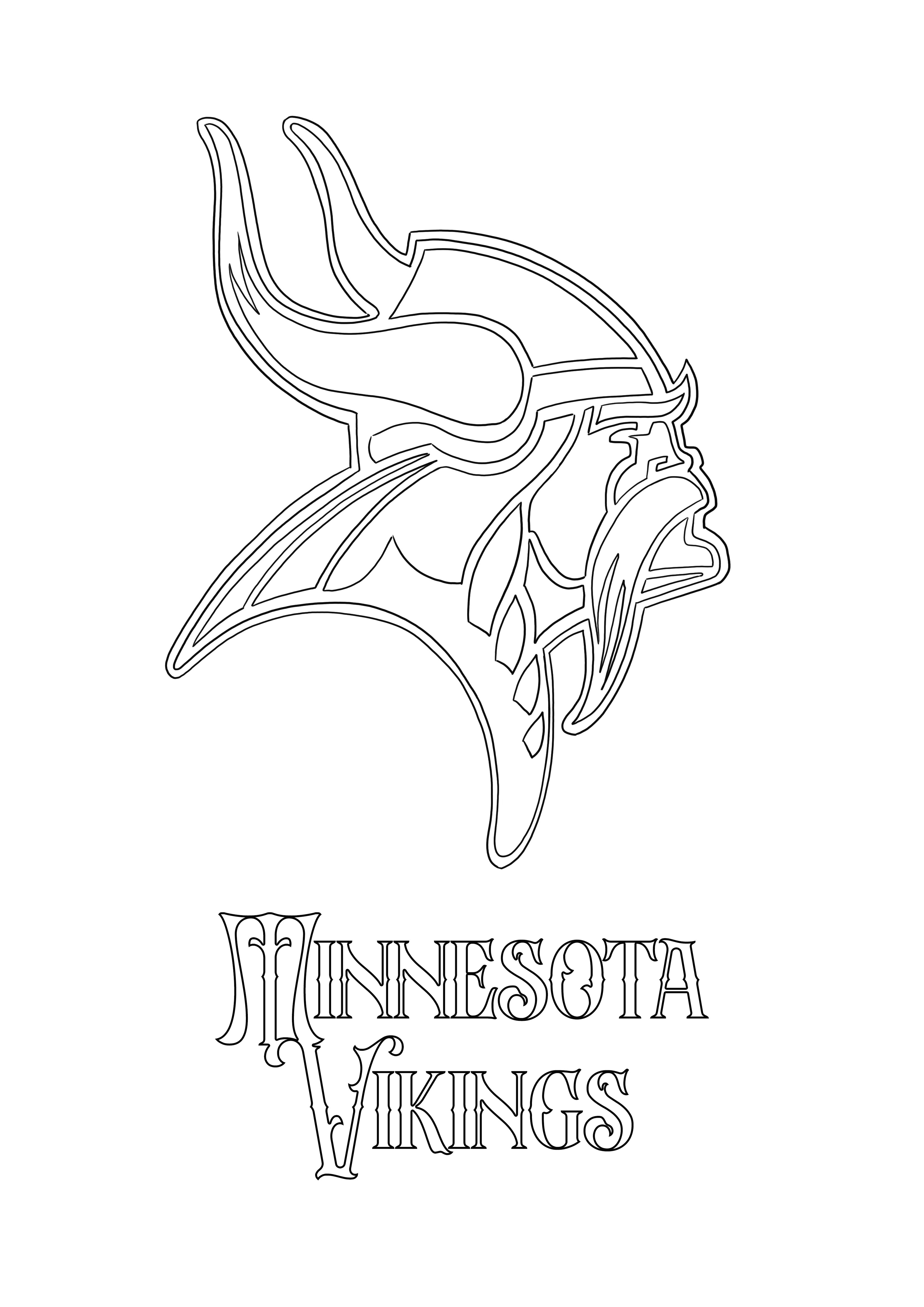 El logotipo de los Minnesota Vikings está listo para ser descargado y coloreado por los pequeños amantes de los vikingos.