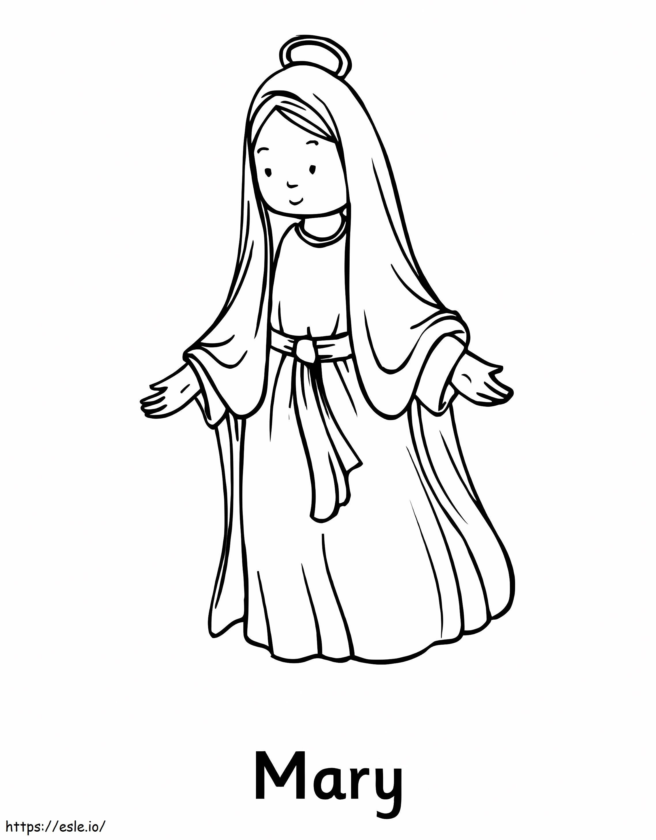 Coloriage Libre Marie Mère de Jésus à imprimer dessin