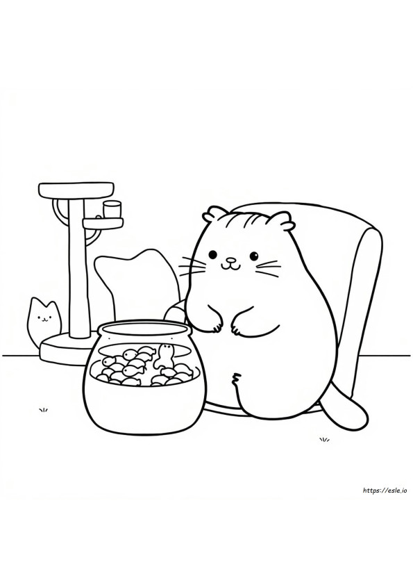 Gambar Mewarnai Pusheen Untuk Dicetak