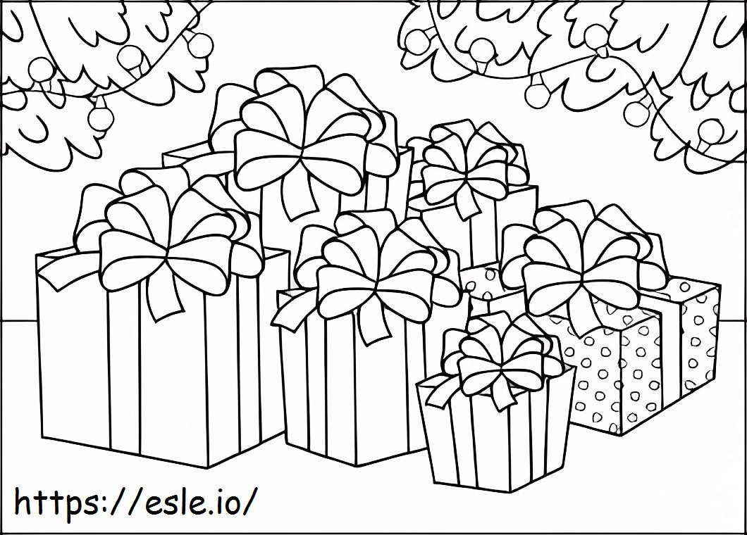 Six Gift Box coloring page