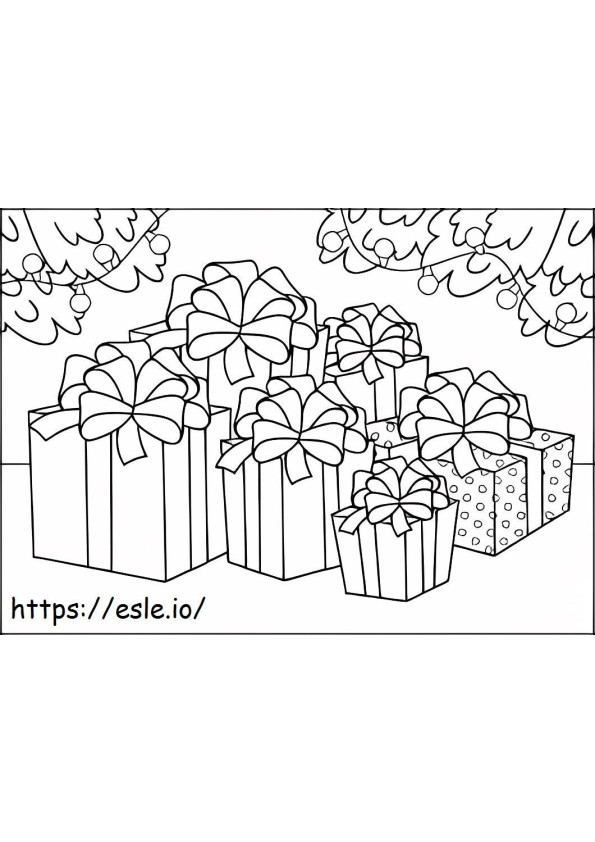 Caja de seis regalos para colorear