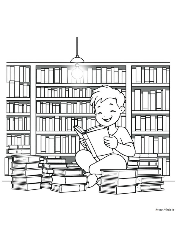 図書館大好きぬりえ