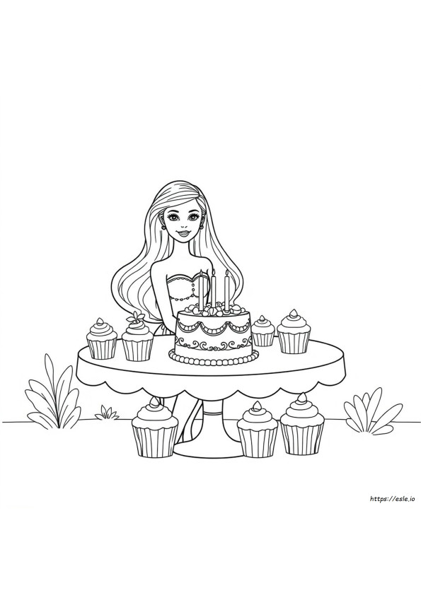 Barbie Kue Lembar Mewarnai