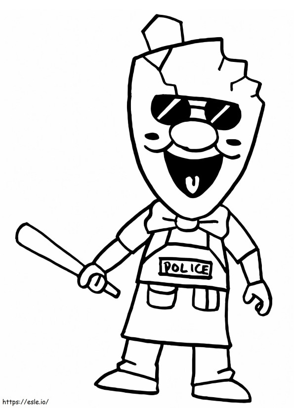 Police Rod From Ice Scream coloring page