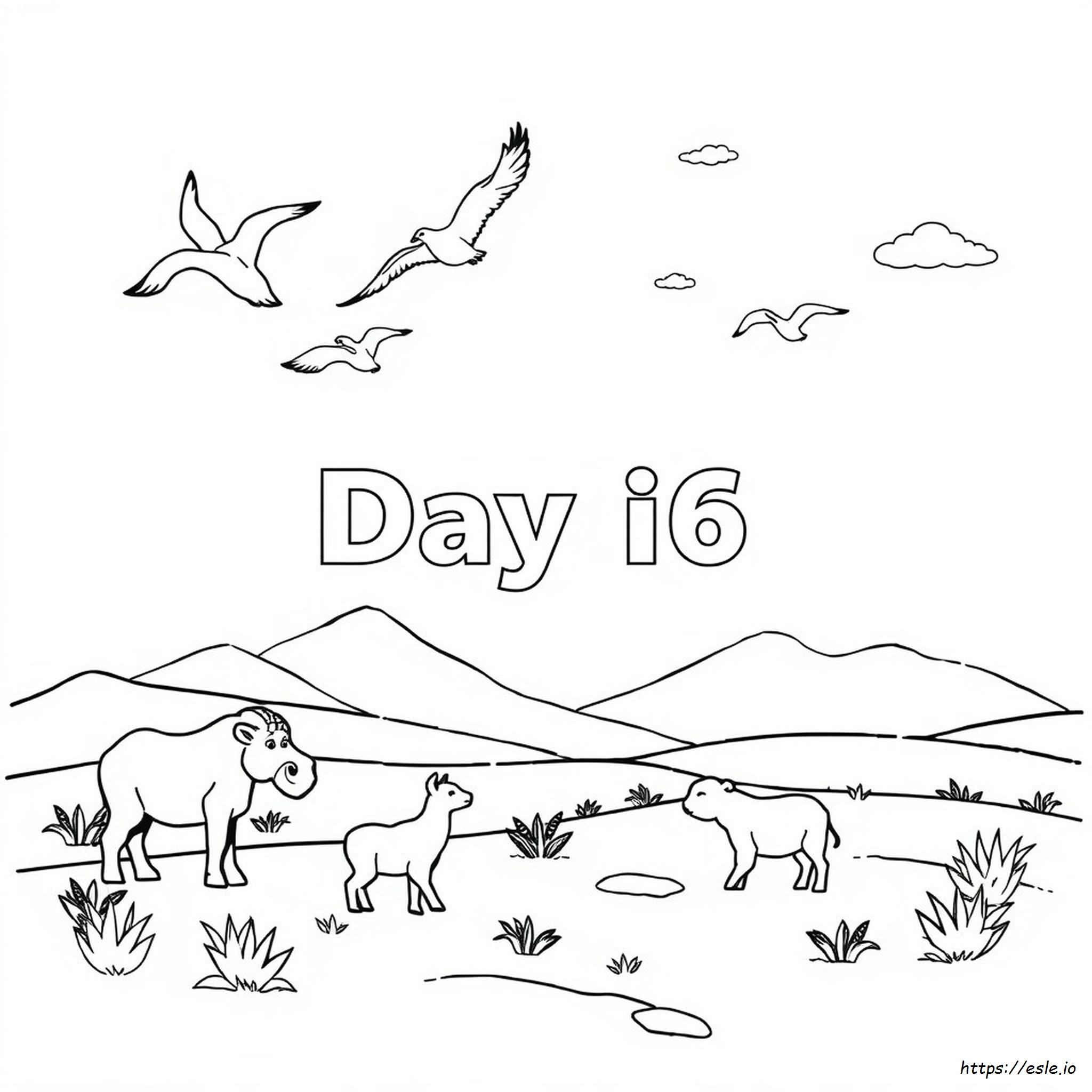 Printable Creation Day 6 Coloring Page