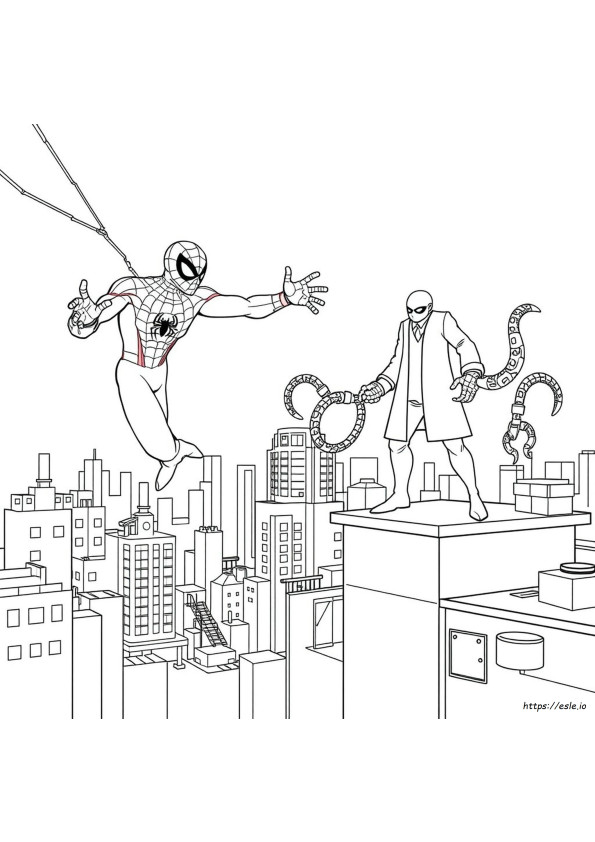 Spiderman Vs Doctor Octopus Coloring Pages
