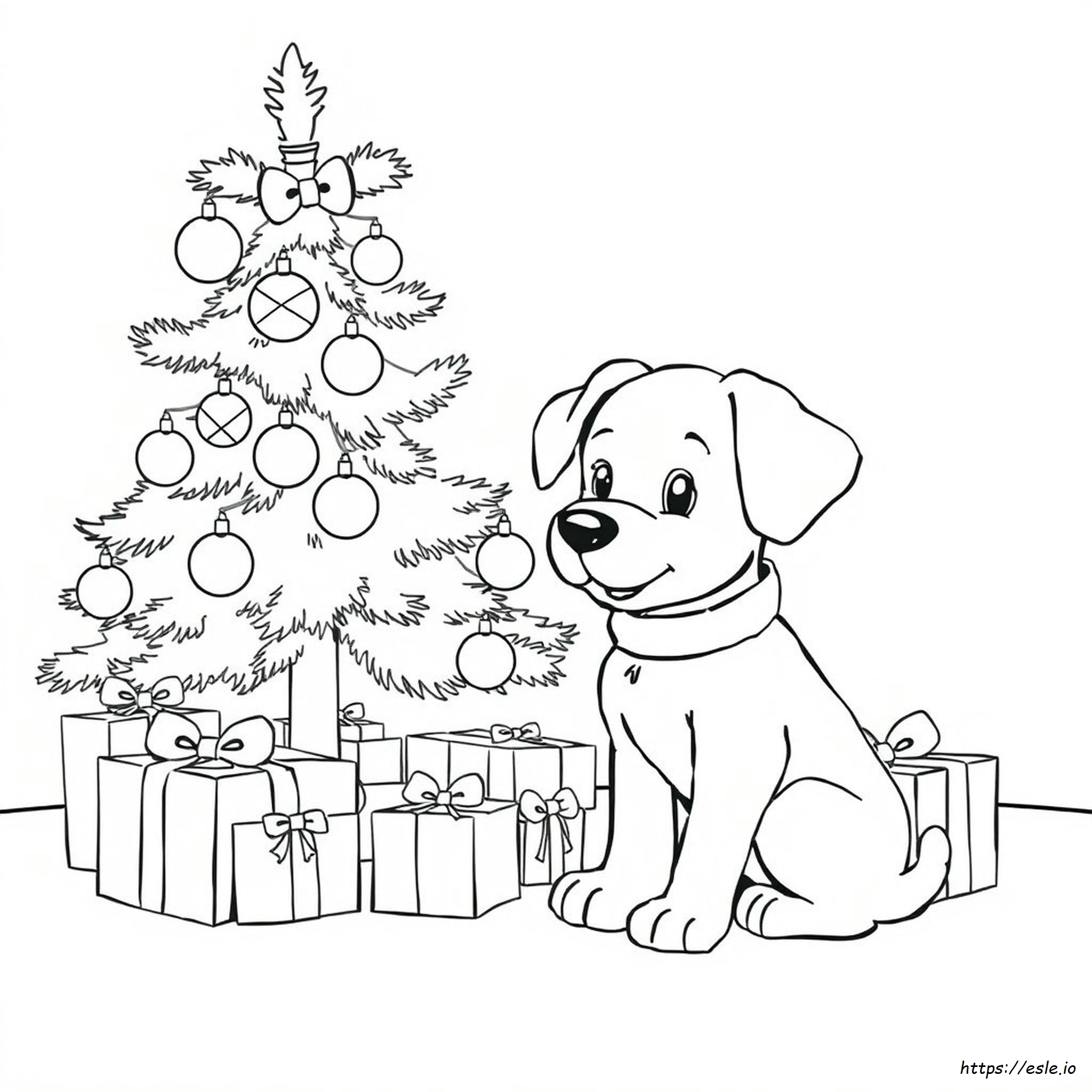Christmas Puppy Dog Coloring Pages