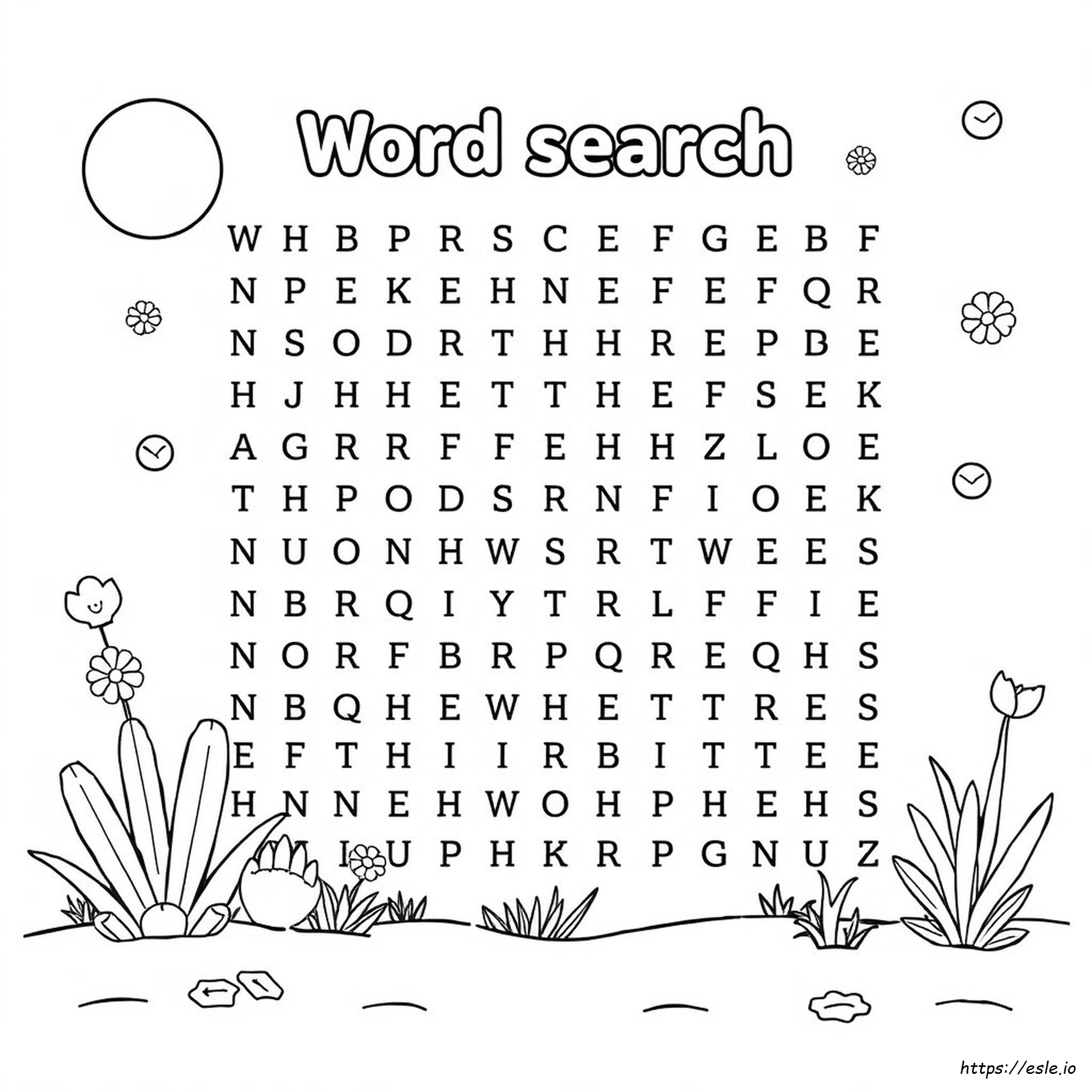 Word Search Coloring Pages