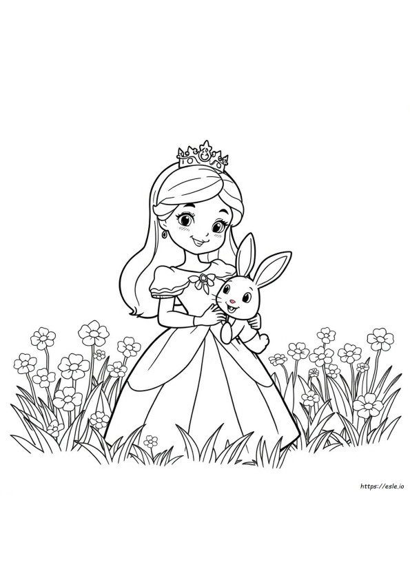 Bunny Princess Coloring Page