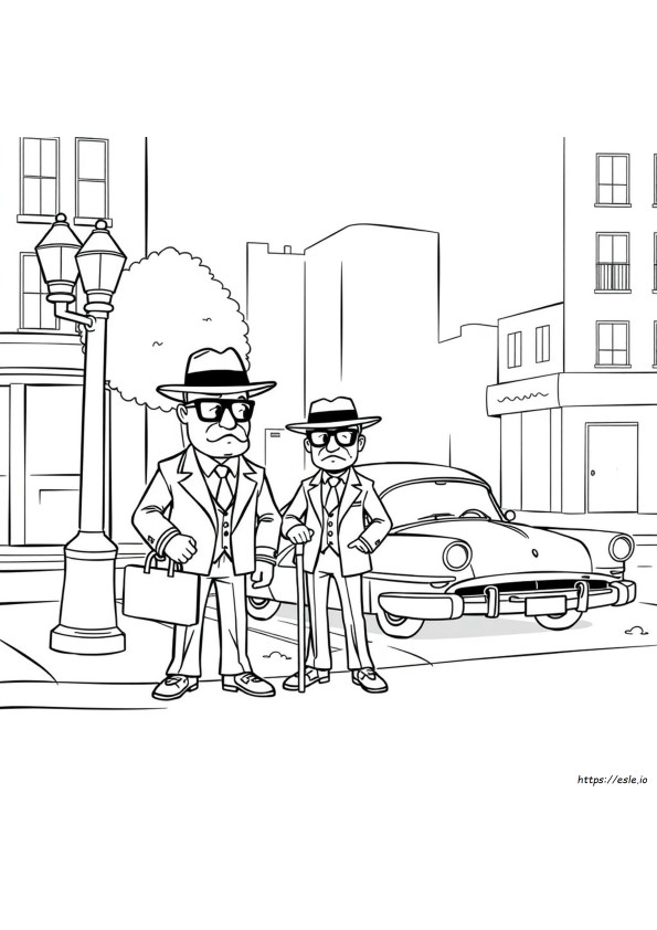 Gangster Cartoon Characters Coloring Pages